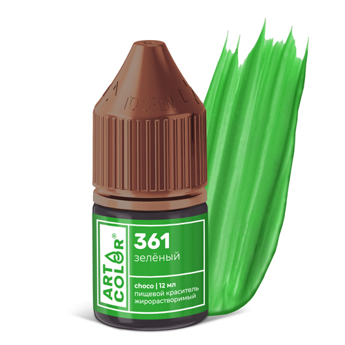 Краситель пищевой гелевый жирорастворимый Art Color сhoco зеленый 12 мл