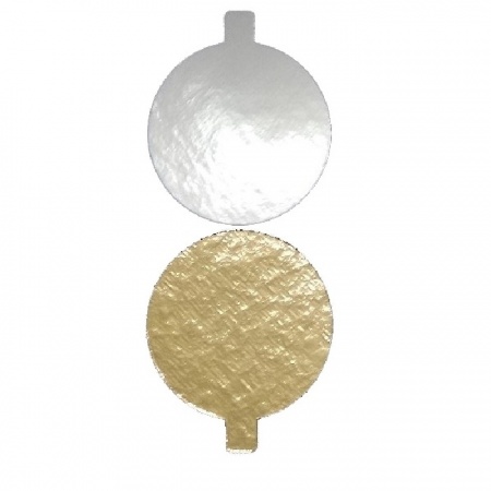 Подложка c держателем золото/серебро 0,8 мм d 8 см