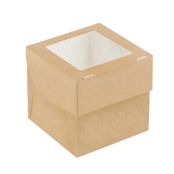 Упаковка на 1 капкейк с окном DoECO Крафт