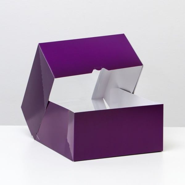 Кондитерская упаковка с окном Мусс фиолетовый 23,5х23,5х11,5 см