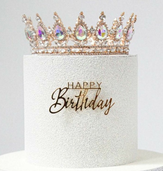 Топпер декоративный Корона с камнями золото