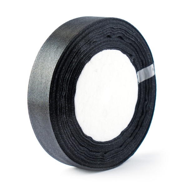 Лента атласная черная 6 мм длина 27м