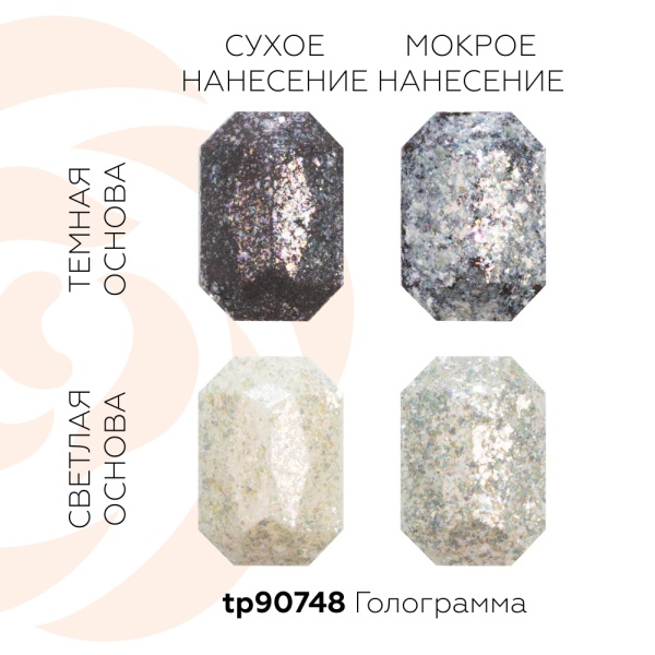 Сухие пищевые блестки глиттер Голограмма 5 г