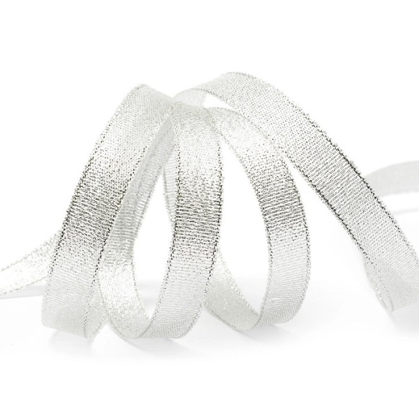 Парча серебряная 12мм длина 27 м
