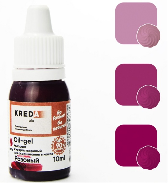 Краситель жирорастворимый Kreda Oil-gel 01 розовый 10 мл