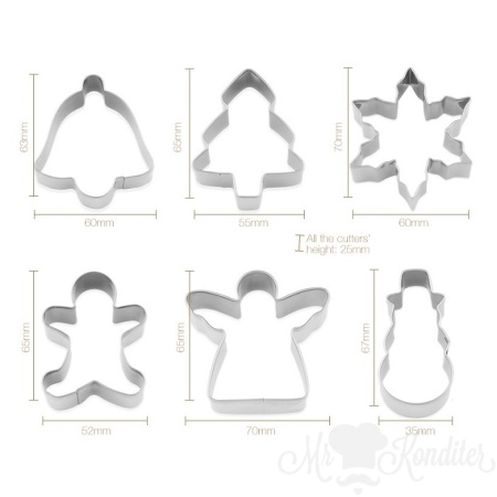 Набор вырубок для печенья Цифры высота 2 см 10 шт Набор вырубок для печенья Цифры высота 2 см 10 шт