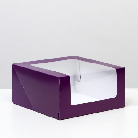 Кондитерская упаковка с окном Мусс фиолетовый 23,5х23,5х11,5 см