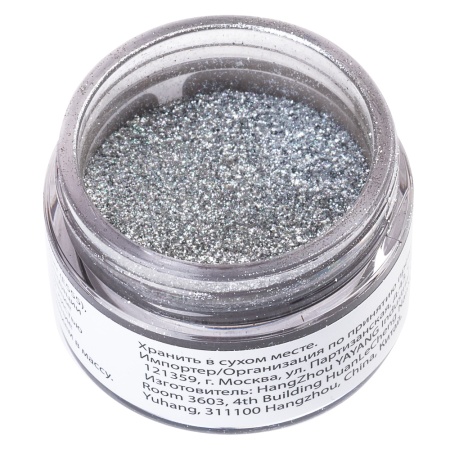 Сухие пищевые блестки глиттер Серебро 5 г
