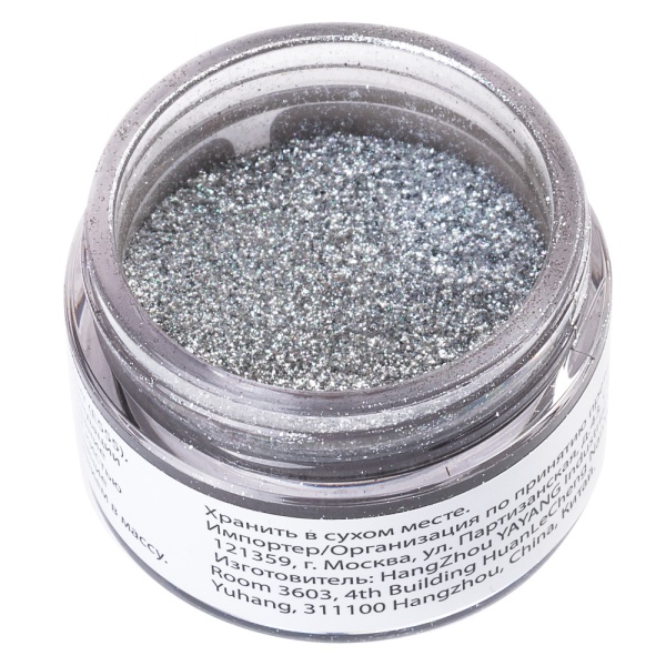 Сухие пищевые блестки глиттер Серебро 5 г