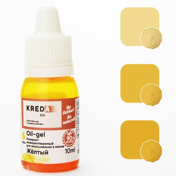 Краситель жирорастворимый Kreda Oil-gel 04 желтый 10 мл