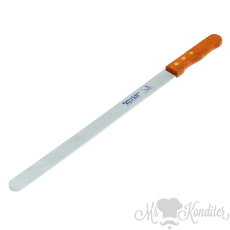 Нож для бисквита Деревянная ручка ровное лезвие 35 см