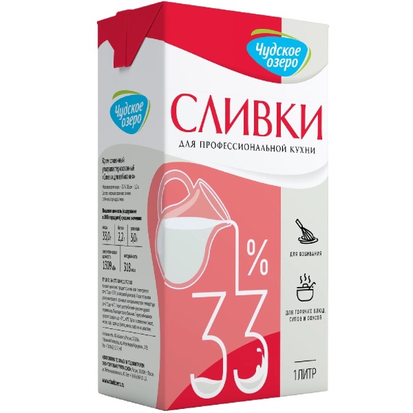 Сливки Чудское озеро 33% 1 л