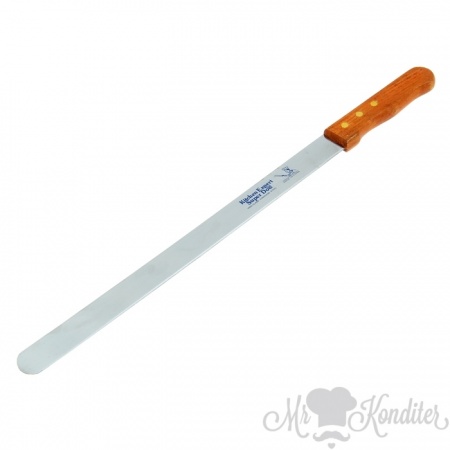 Нож для бисквита Деревянная ручка крупные зубцы 35 см