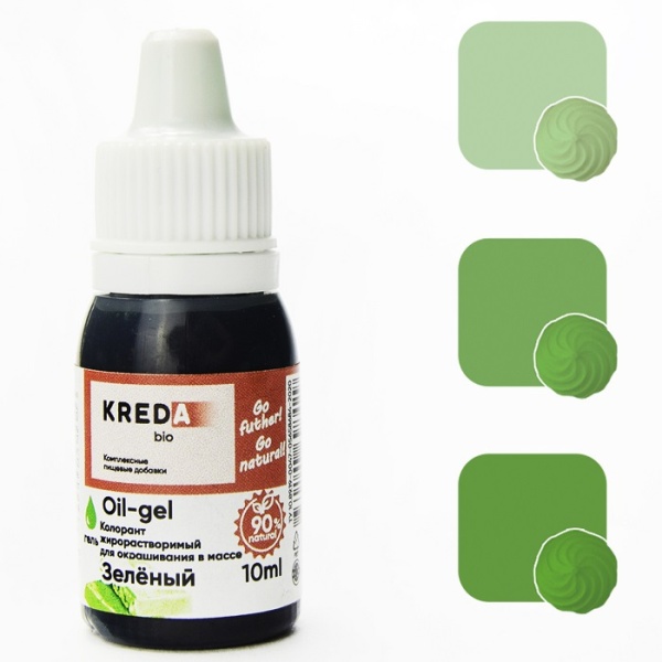 Краситель жирорастворимый Kreda Oil-gel 05 зеленый 10 мл