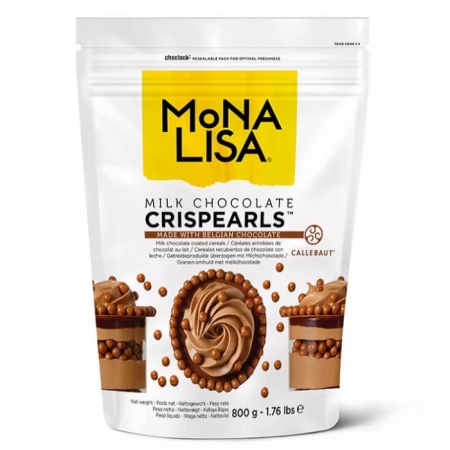 Хрустящие жемчужины молочный шоколад Crispearls Mona Lisa Callebaut 800 гр