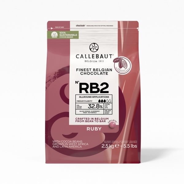 Шоколад рубиновый Ruby 47,3% Callebaut 2,5 кг
