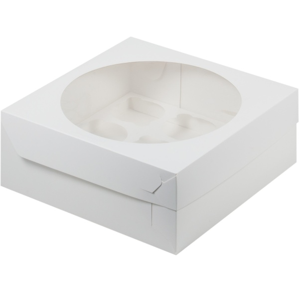 Упаковка на 9 капкейков с окном белая