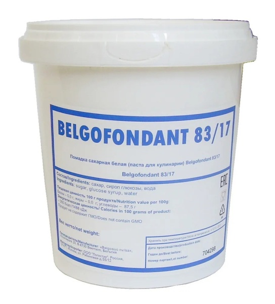 Кондитерская помадка Belgofondant белая 500 гр