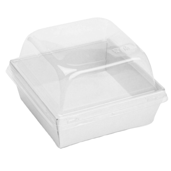 Упаковка с пластиковым куполом Smart Pack 800 White дно 13х13 см, высота 8,5 см