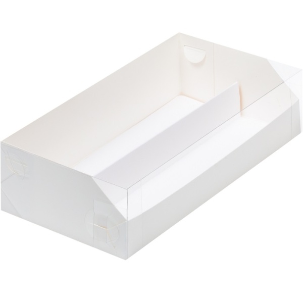 Коробка для макарун с пластиковой крышкой 5,5х11х21 см
