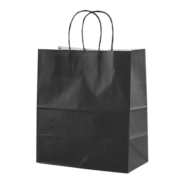 Пакет бумажный с ручкой черный 260x150x340 мм