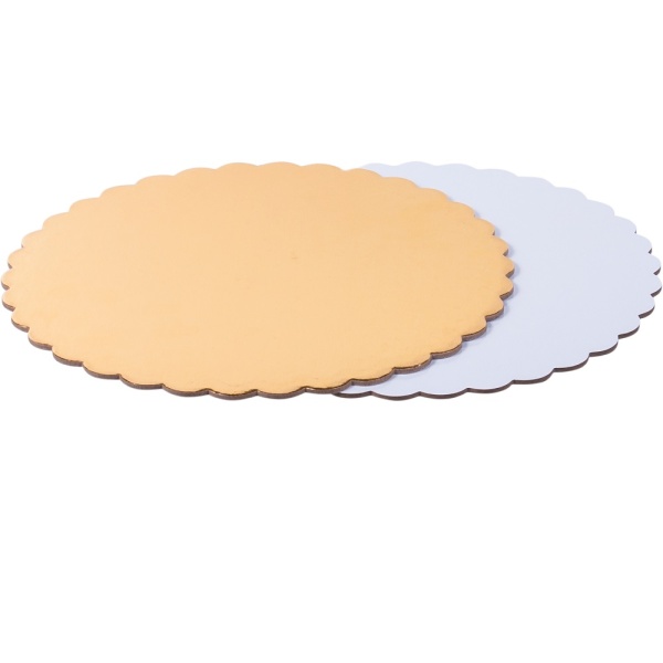 Подложка фигурная золото/жемчуг усиленная 3,2 мм d 20 см