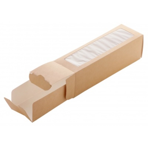 Упаковка для макарун Крафт с окном на 6 шт