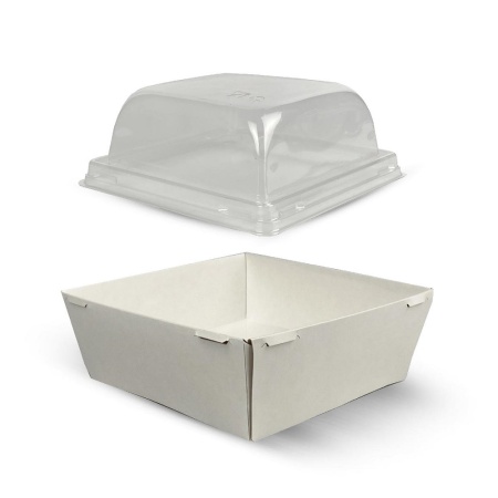 Упаковка с пластиковым куполом Smart Pack 550 White дно 11х11 см, высота 8,5 см