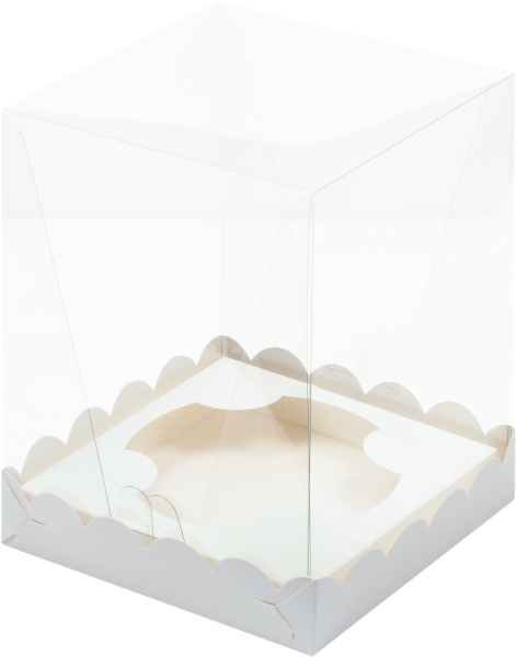 Коробка для кулича с прозрачным куполом 150х150х200 мм