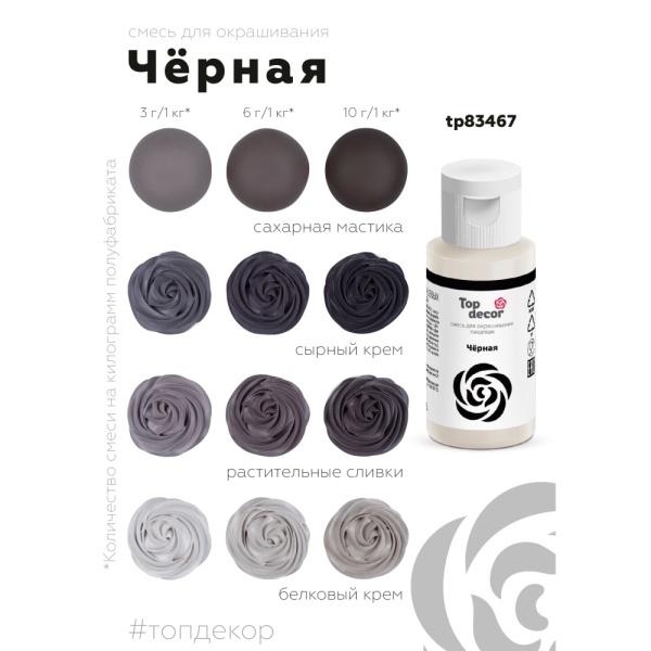 Жидкий краситель Топ продукт черный 30 гр