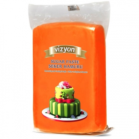 Сахарная мастика Polen Vizyon оранжевая 0,5 кг