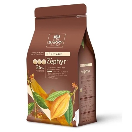 Шоколад белый Cacao Barry Zephyr 34% 200 гр