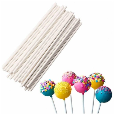 Палочки для кейк-попсов белые 15 см 50 шт