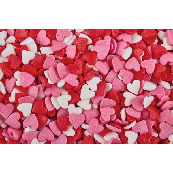 Сердечки Красно-бело-розовые 100 гр