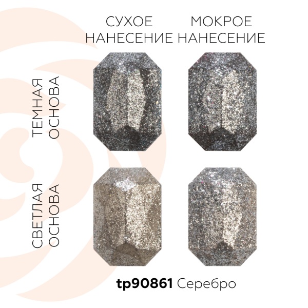 Сухие пищевые блестки глиттер Серебро 5 г