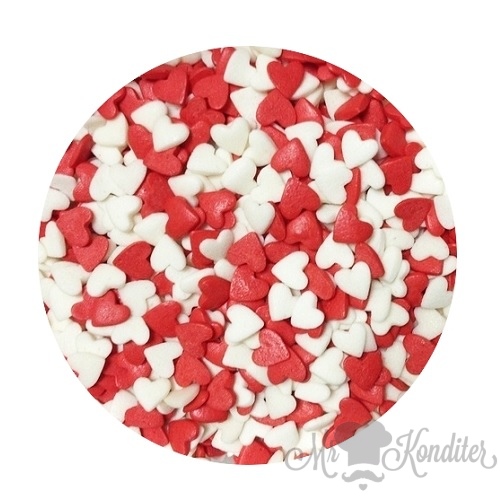 Сердечки Красно-белые 750 гр