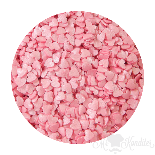 Сердечки розовые перламутровые 750 гр