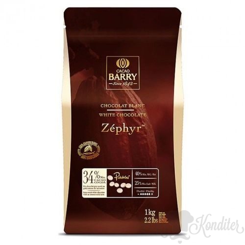 Шоколадный кувертюр белый Cacao Barry Zephyr 34% 1 кг