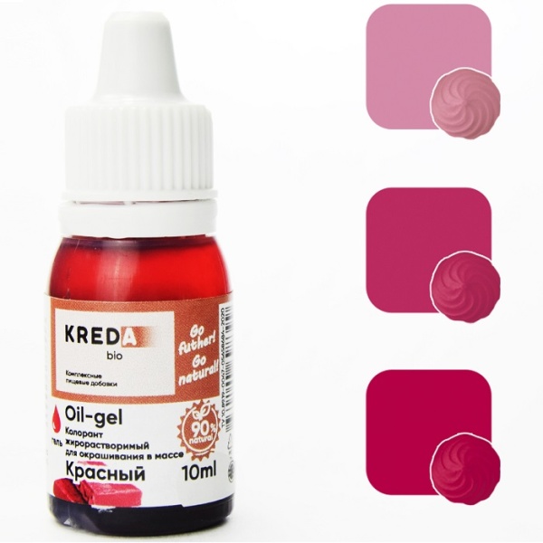 Краситель жирорастворимый Kreda Oil-gel 02 красный 10 мл