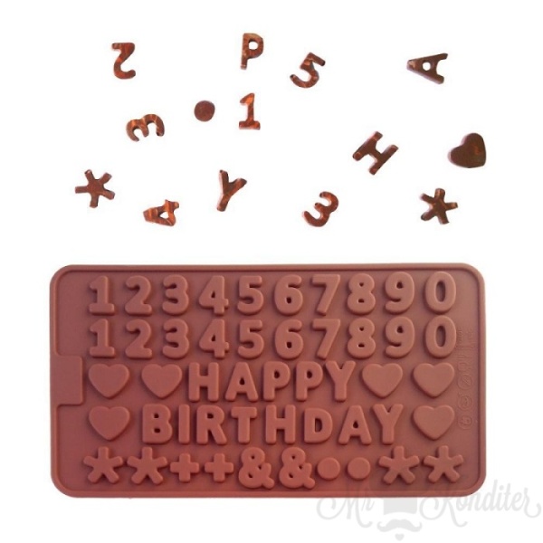 Силиконовая форма для конфет С Днем рождения