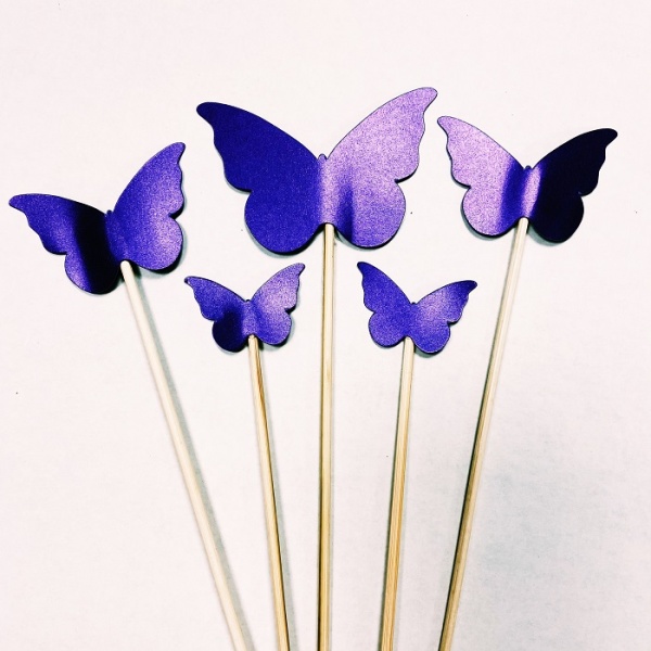 Набор топперов Бабочки фиолетовые